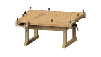 שולחן עבודה מקצועי עץ אשור גרמני 1620x1620x640 mm