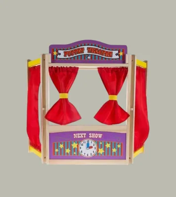 תיאטרון בובות שולחני מעץ