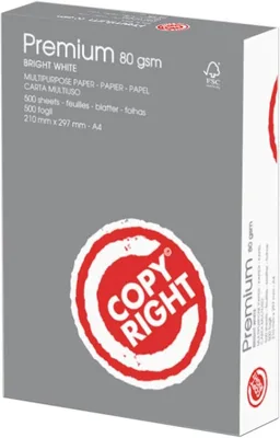 נייר Copy Right A4 פרימיום 80 גרם ( רק במשטחים )